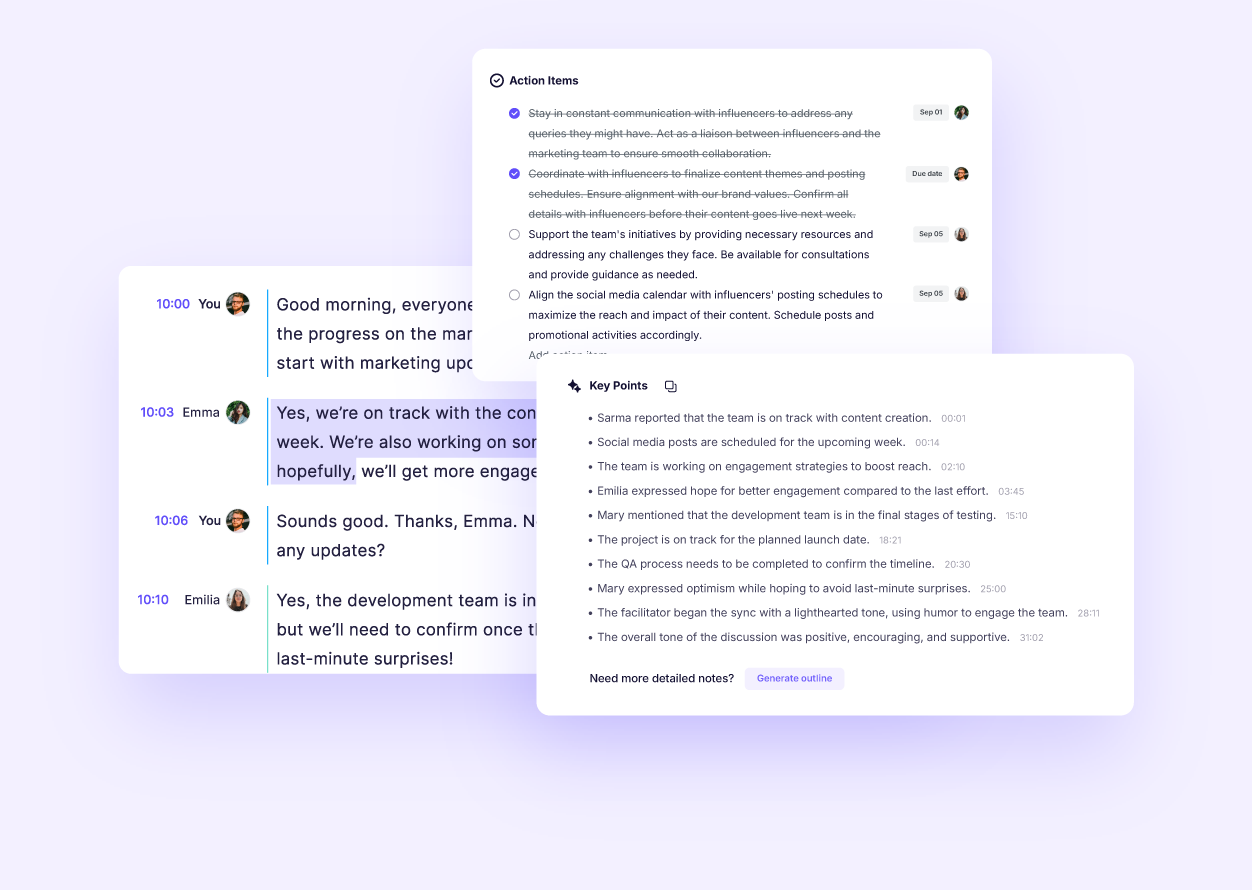 All in one AI for productive meetings